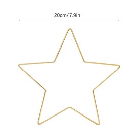 Hsthe Sea 4Pcs Star Wreath Frame Metal Wire Macrame Frame Pentagram Shaped Wreath Rings Floral Wreath Crafts Hoops for Thanksgiving Christmas New Year Wedding-15CM