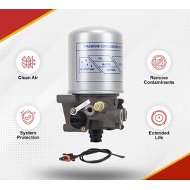 Mytee Products R955082 Air Dryer, Oil Coalescing System Saver 1200UP - 12 Volt Dedicated Purge Tank Replaces Wabco 4324210030 432421032R, Freightner TDA R955082, Meritor S4324210337