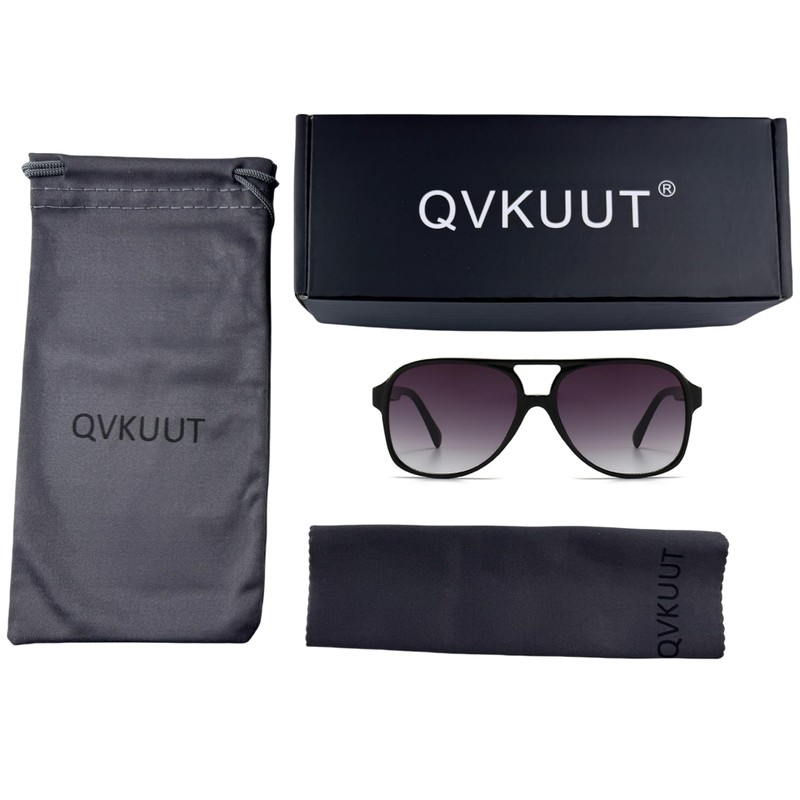 QVKUUT Square Polarised Sunglasses Women Men 70s Vintage Trendy Glasses