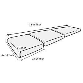 Naturoom Linen Couch Cushion Covers, Sofa Cover Sofa Furniture Protector Slipcover with Bottom Tie rope, Soft Non-Slip Non-Wrinkle Non-Sticky Suitable for Loveseat Champagne 3 Pieces