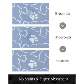 Pet Feeding Mat-Absorbent Dog Mat for Food and Water Bowl-No Stains Quick Dry Dog Water Dispenser Mat（BLUEDOGS,17"x34"