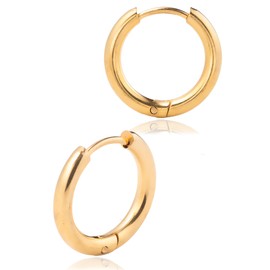 Puente Hoop Earrings, Binaural Set, Stainless Steel, Men's, Women's, Hoop Earrings, 18G, Simple