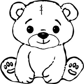 'Cute Teddy Bear' Rubber Stamp - Unmounted Design for Crafting & Scrapbooking, A7 (RS00008788)