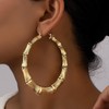 Bamboo Earrings for Women 90s Large Gold Bamboos Hoop Earrings