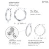 EPVOA Silver Hoop Earrings - Sterling Silver, Hypoallergenic Hoops for