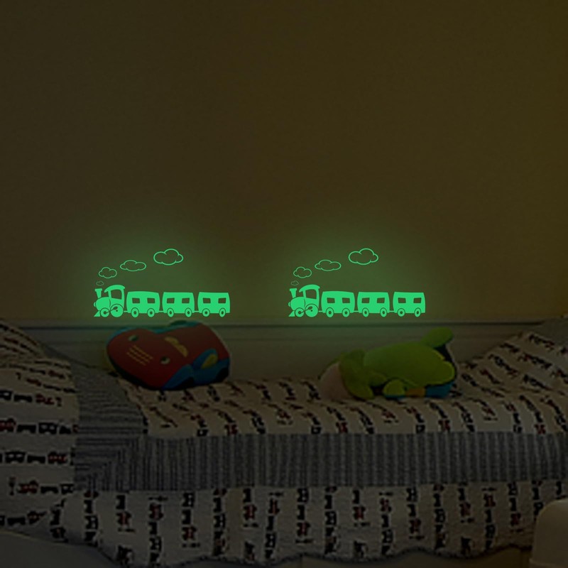 Train Decor,Glow in The Dark Stickers, Nursery Wall Sticker, 2