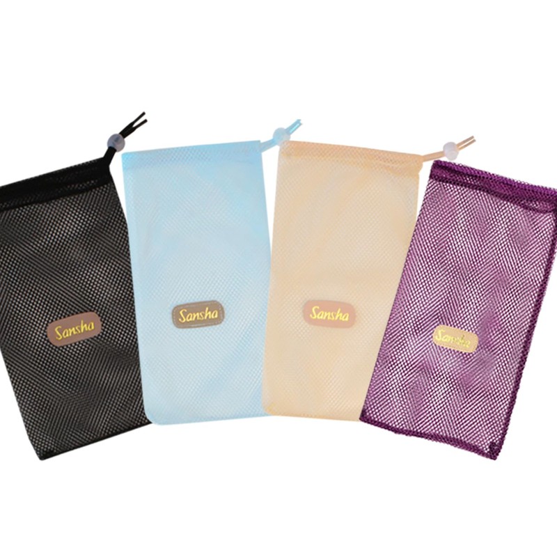 Sansha Mesh Shoe Case, Black x Pink