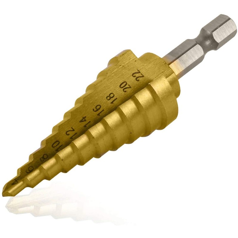 3DBUYER High Speed Step Drill Bit 4-22mm HSS 4241 Hex