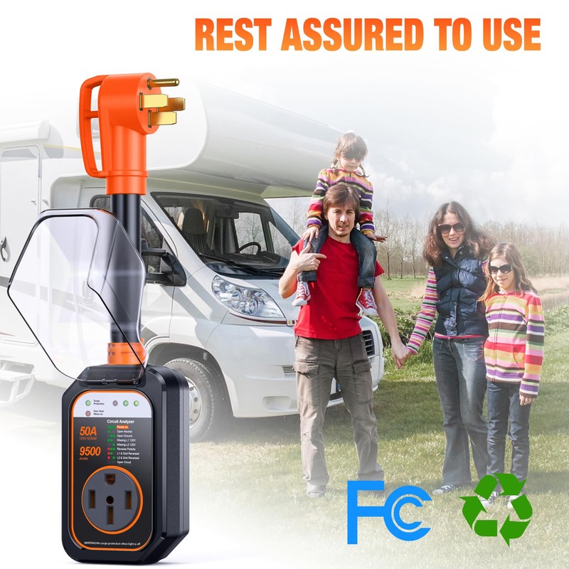 GEARGO RV Surge Protectors 50 Amp Waterproof, [2025 New Upgraded]