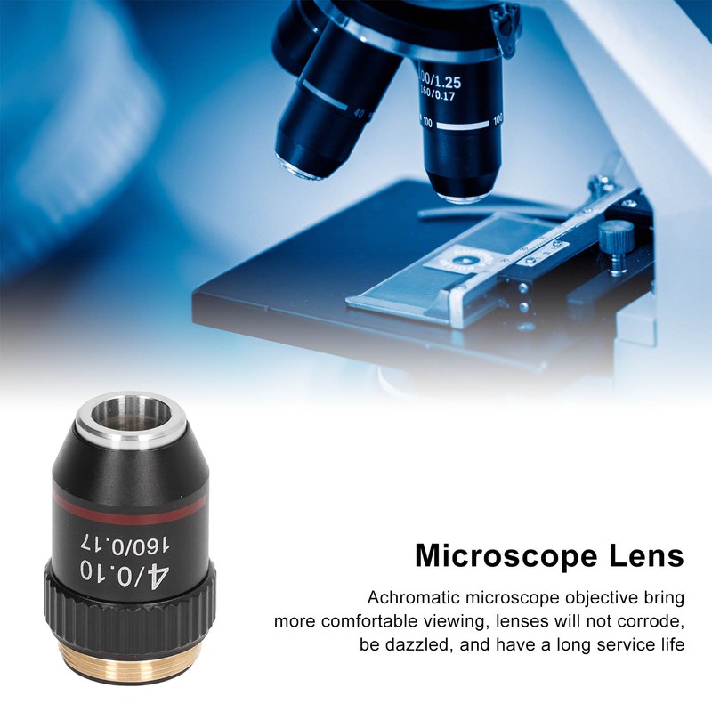 Achromatic Microscope Objective 4X High Magnification Lens 20.2mm Interface Thread