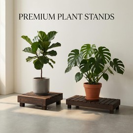 TXJCNONE Wood Indoor Plant Holder Succulents Plant Pot Raiser Decorative Corner Planter Stand for Small to Medium Plants (12inchx12 inchx4 inch)