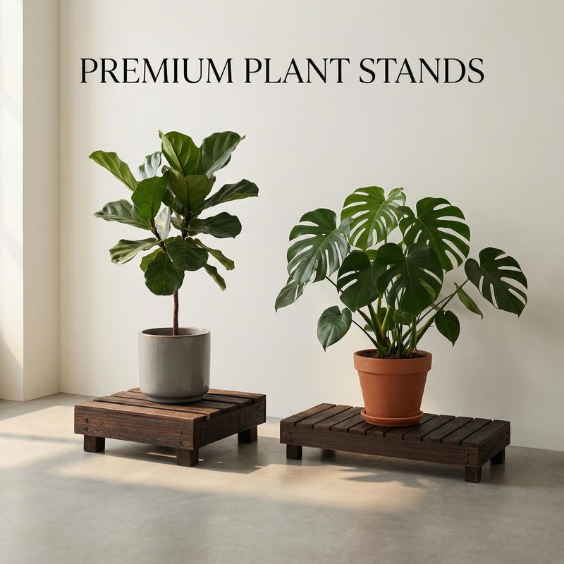 TXJCNONE Wood Indoor Plant Holder Succulents Plant Pot Raiser Decorative