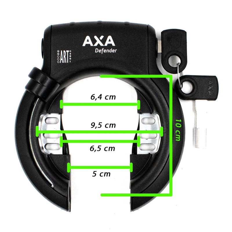Axa Unisex-Adult 424000 Rahmenschloss, Schwarz/Grau, 10 x 8 x 4