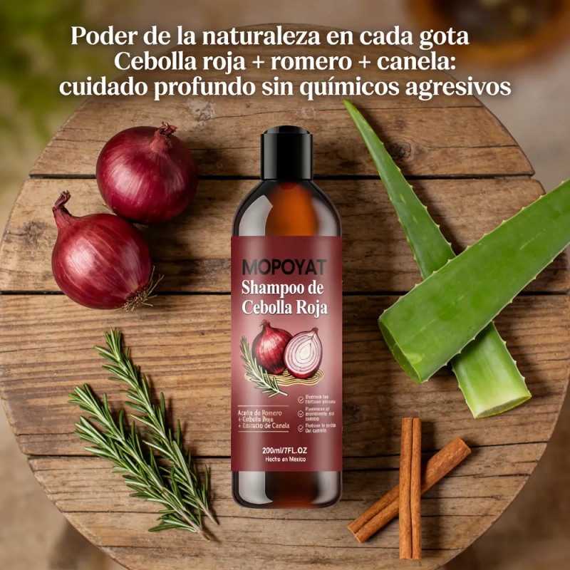 Shampoo Cebolla Roja Aceite De Romero Con Y Extracto Canela