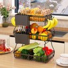 3 Tier Fruit Bowls Basket with 4 Banana Hanger Hooks,