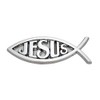 CLA Jesus Christian Fish Symbol Ichthus Chrome Emblem, 5x1.5 inches,