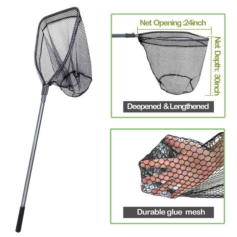 Catch Pole Net with Telescopic Handle,Animal Catcher Net for Cat,Rabbit,Chicken,Duck,Goose,Fish,Racoon,and