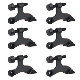 HOMOTEK 6 Pack Hinge Pin Oil Rubbed Bronze Door Stopper,Adjustable Deluxe Heavy Duty Door Stopper 2-1/2"x1-3/4”,with Black Rubber Bumper Tips