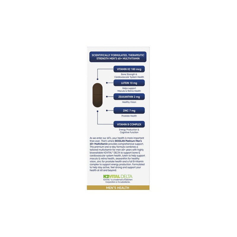 Bioglan Platinum Mens 60+ Multi 60 Tablets