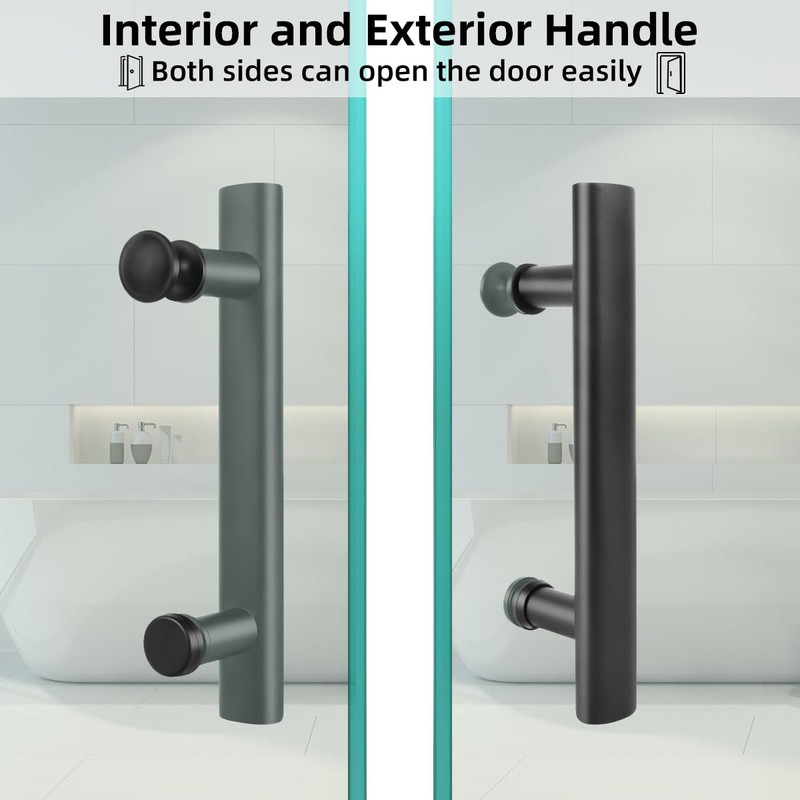 Shower Door Handle Black 145mm Stainless Steel Replacement Door Handles
