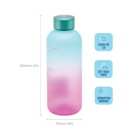 Smash 650ml Water Timings Soft Touch Bottle Teal/Pink
