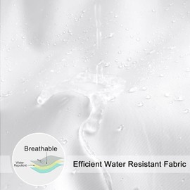 YAYUSI Cortina De Baño Tela,Cortinas de Regadera Antimoho Impermeable y Antibacteriano,180 * 180cm Cortina De Ducha con 12 Ganchos, Ojales De Metal,Duradero,Adecuado para El Hogar, Hotel,Blanco