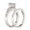 Jeulia 2 Pieces Ladies Rings Set Sterling Silver Milgrain Marquise