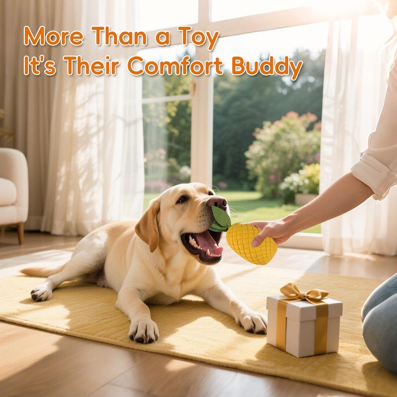FurtasticFinds Pineapple Dog Toy for Aggressive Chewers, Indestructible Chew Toy