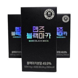 Men's Black Maca Peruvian Black Maca, 3 units, 60 tablets / 맨즈블랙마카 페루산 블랙마카, 3개, 60정