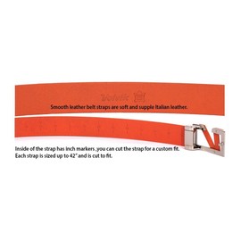 Volvik 100% Genuine Italian Real Solid Leather Belt, Free Size up to 42" -Orange