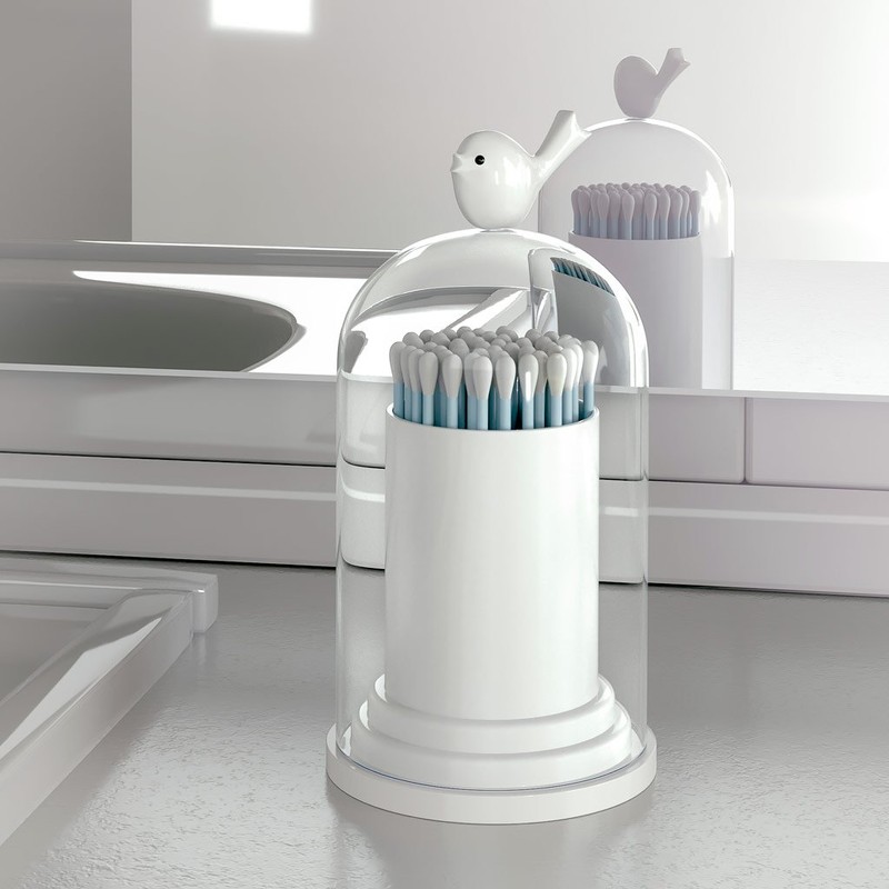 balvi - Birdie Toothpick Container and Cotton Bud Dispenser with