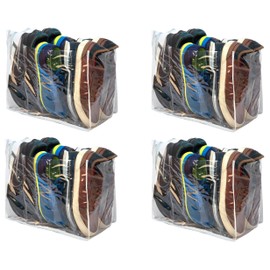 Organizer Closet Storage Solution 4 Pack Shoes Organizer Five Dividers for Sneakers, Shoes, Boots and Clothes