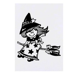 'Witch On Broomstick' Temporary Tattoo - Water Resistant, Skin-Safe, Non-Toxic Transfer (TO00052240)
