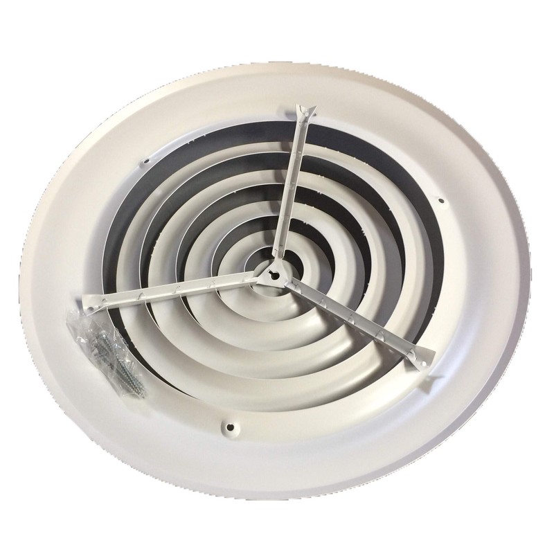 HBW 10" Round Ceiling Diffuser White Powder Coated with Outside