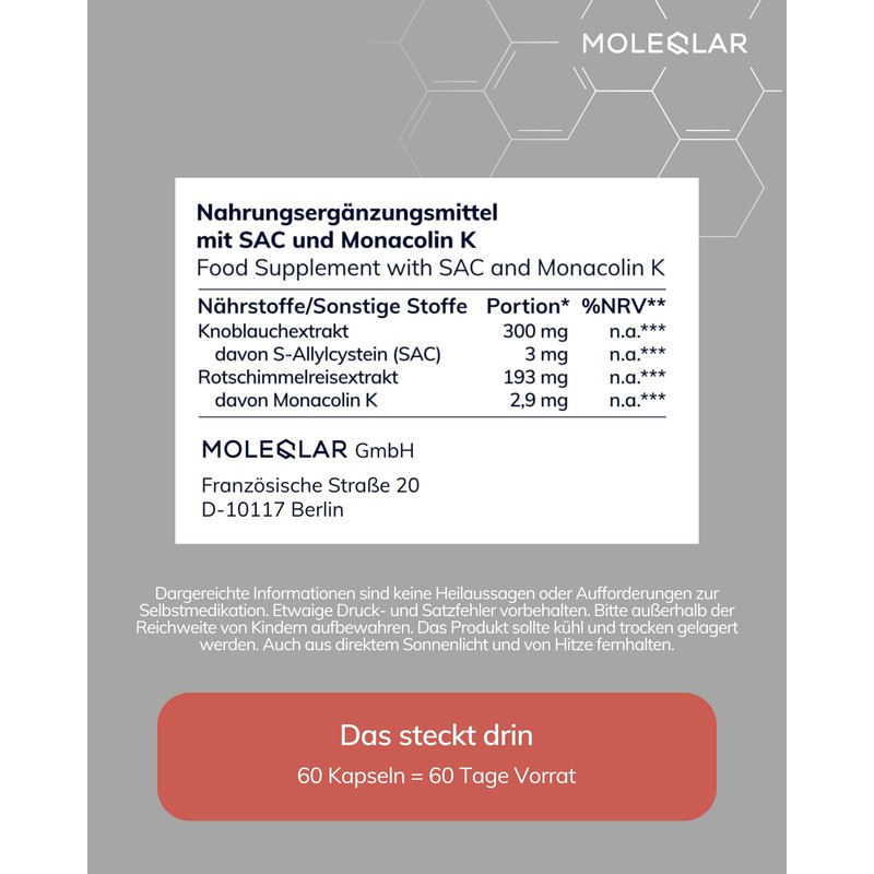 MoleQlar Lipolyzer Pack of 60 - Red Rice Complex with