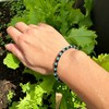 OCHRANA Pulsera ajustable de jaspe turquesa con hematita de macrame