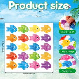 Estune 540 Pcs Colorful Fish Stickers for Kids Self Adhesive Colorful Fish Paper Stickers Teacher Reward Encouraging Reward Chart Classroom Ocean Fish Stickers for Classroom Theme Party Favor