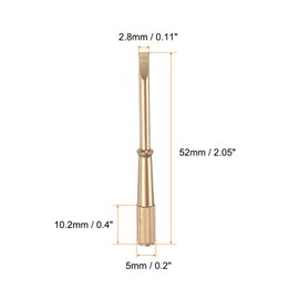 sourcing map 2pcs Mini Bracelet Screwdriver 2.8mm Titanium Steel Slotted Screw Driver with 5mm Width Non-Slip Handle for Bracelet Repair Screwdriver Tools, Gold Tone