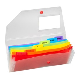 Snopake DL Rainbow Expanding Organiser 6-Part [Pack of 1] Ref: 15770