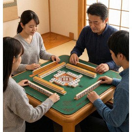 Ruienct Mahjong Mat, 27.6 x 27.6 inches (70 x 70 cm), Rubber, Storage Bag, Tabletop Mahjong Mat, Non-Slip Design, For Home and Office Use