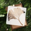 DOODLREAM 3 Pack Chinese Ginkgo Leaf Stencils for Painting on