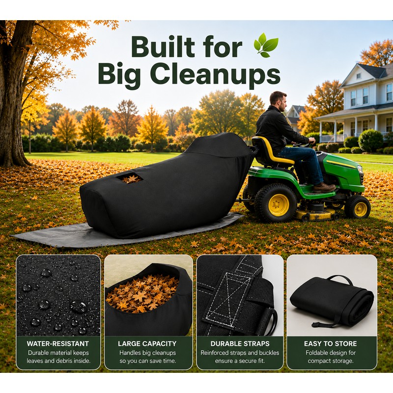 Heavy Duty Lawn Tractor Leaf Bag 420D Oxford Grass Catcher
