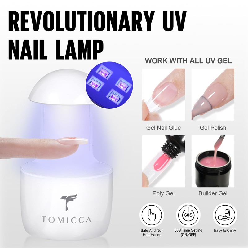TOMICCA Nail Tips and Glue Gel Kit Gel Nail X