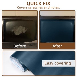 Leather Repair Patch for Couches Self-Adhesive Leather Repair Tape kit for Furniture Sofa Vinyl Car Seats Couch Chairs Shoes Down Jackets (Blue, 3.9X79 inch)