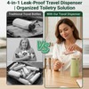 4 in 1 Travel Dispenser Bottle Set, Leakproof TSA Travel