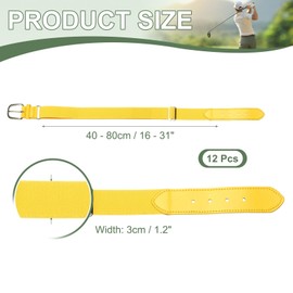 YELARXI Baseball Belt PU Leather Softball Belt, Adjustable Elastic Baseball Uniform Belt Fit for Men Women Adult Football Exercises Climbing - (12 Pack, Light Yellow)