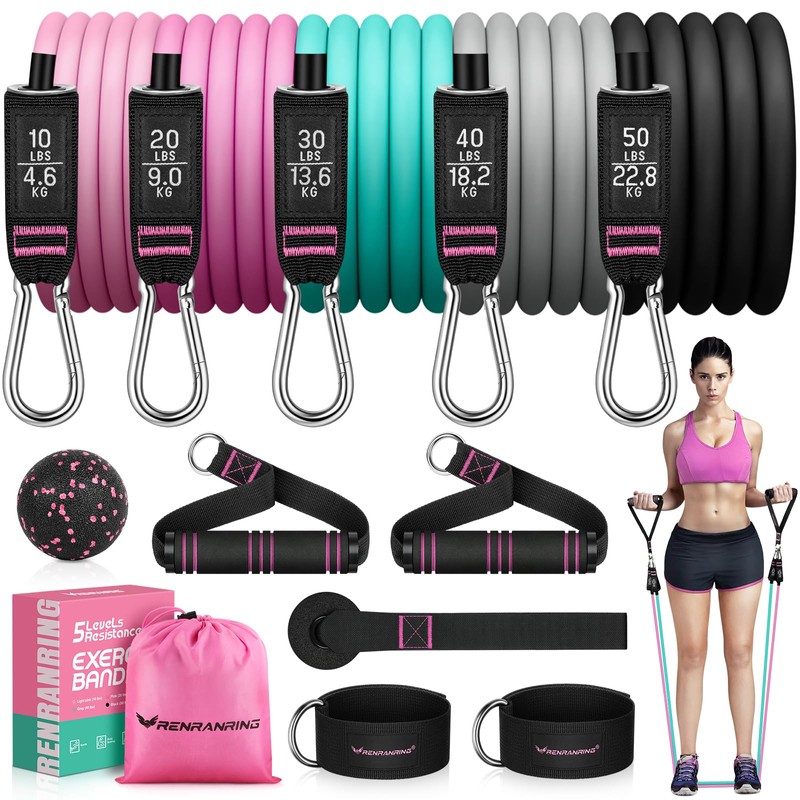 RENRANRING RENRANRING Resistance Bands for Working Out, 150LBS Exercise Bands,