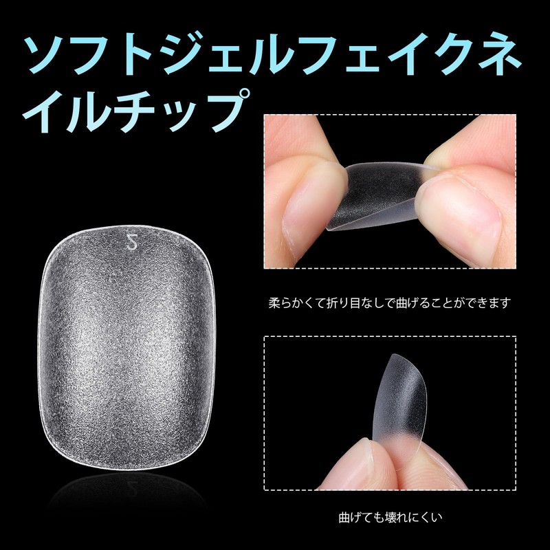 TOMICCA Ultra Short Round Sanded Nail Tip, 15 Sizes, Clear