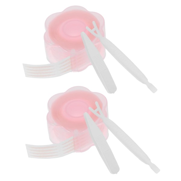 Ipetboom 2sets Invisible Double Tapes Fork Tweezer Lace Design for