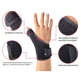 BLACKROX Pollexa V1 Thumb Support for Right & Left Osteoarthritis Thumb Splint Tendonitis One Size Strains Arthritis Thumb CCD Joint Thumb Wrist Bandage (Black)